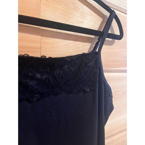 Black Cami with Lace Detailing on Chest - Picture 2 of 4